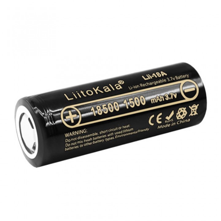 Аккумулятор 18500, LiitoKala Lii-18A, 1500mah, ОРИГИНАЛ