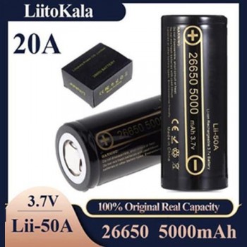 Аккумулятор высокотоковый 26650, LiitoKala Lii-50A, 5000mAh, ОРИГИНАЛ