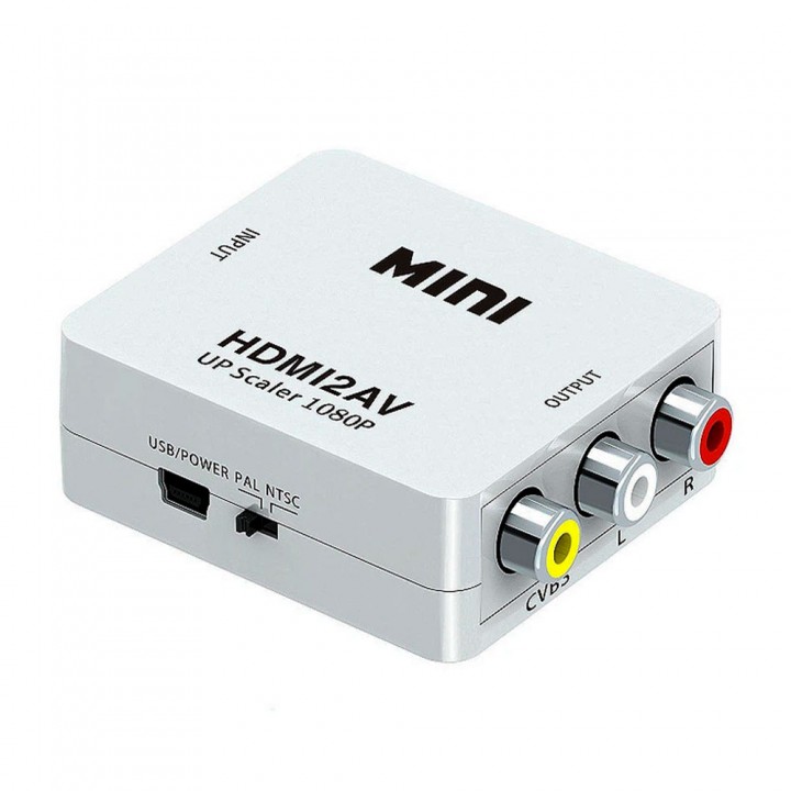 Конвертер адаптер з HDMI на AV тюльпани RCA перехідник перетворювач 1080P відео та аудіо