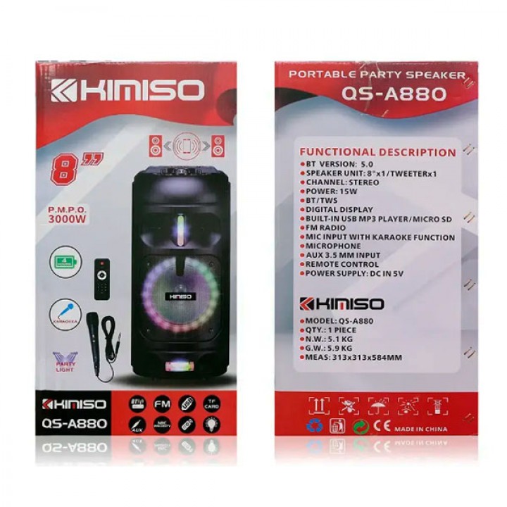 Колонка музыкальная портативная Bluetooth Kimiso QS-A880 