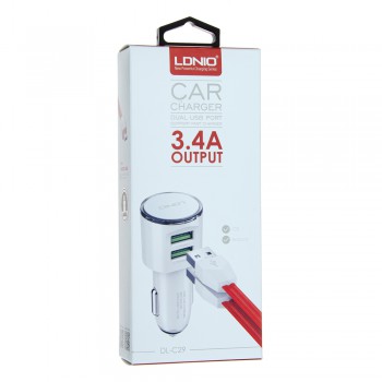 Автомобільний зарядний пристрій Ldnio DL-C29 3.4A micro-USB, Black