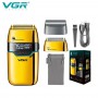 Електробритва VGR V-350 GOLD шейвер, подвійне лезо, 2 насадки, LED Display