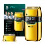 Електробритва VGR V-350 GOLD шейвер, подвійне лезо, 2 насадки, LED Display