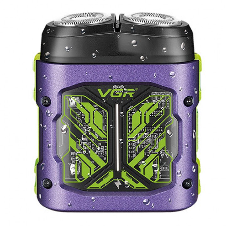 Електробритва VGR V-344 PURPLE, роторна, 8000 RPM, IPX6