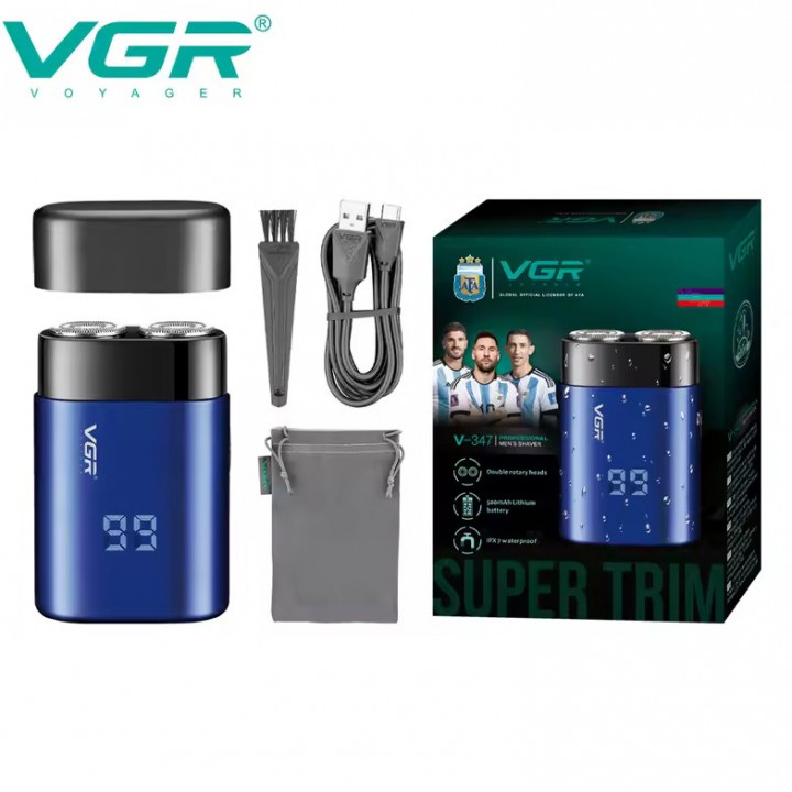 Електробритва VGR V-347 BLUE, роторна, IPX7