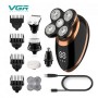 Мужской набор VGR V-316 5 в 1 для ухода за лицом, электробритва Waterproof IPX5, триммер для носа, бороды, LED