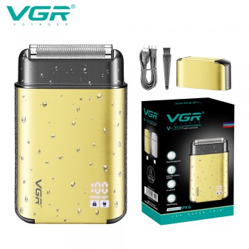 Электробритва VGR V-359 шейвер GOLD, двойное лезвие, Travel lock, LED Display