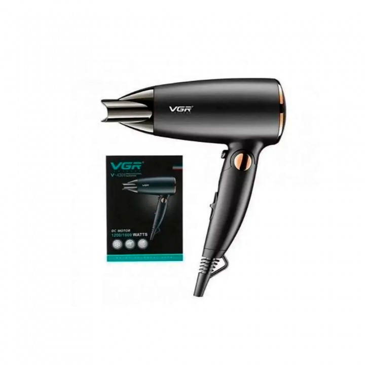 Фен для волосся дорожній зі складною ручкою 1600Вт 110-220В VGR V-439 40шт 6853