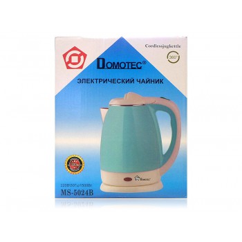 Чайник електричний з нержавіючої сталі 2,0л 1500Вт (синій) Domotec MS-5024B 12шт 7060