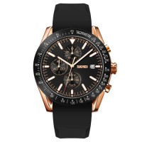 Годинник наручний 9253PRGBK SKMEI, ROSE GOLD/BLACK-SILICONE STRAP