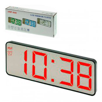 Электронные часы VST-898C с разноцветной подсветкой, будильником и термометром