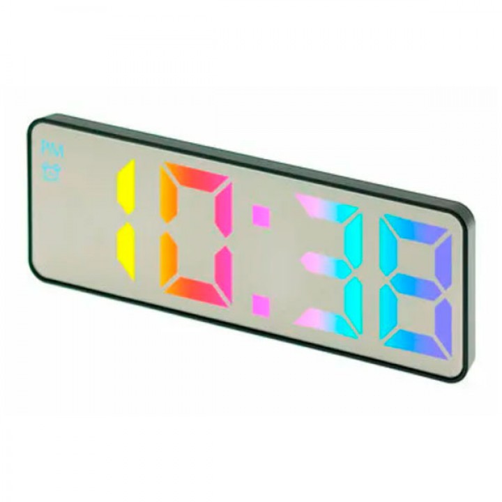 Електронний годинник VST-898C з різнобарвним підсвічуванням, будильником і термометром