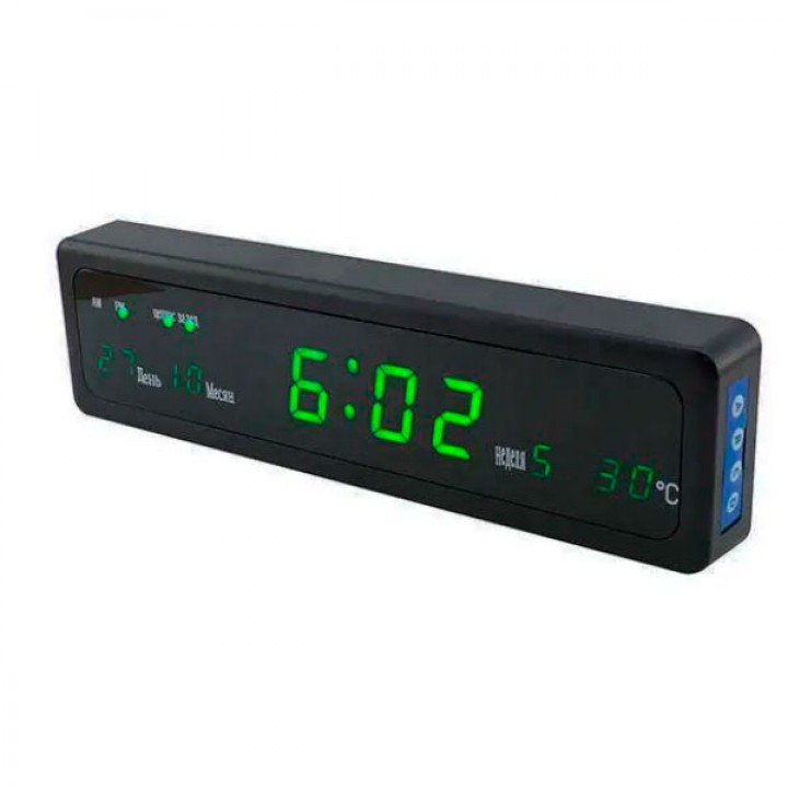 Електронний годинник Led Clock CX 808 green із зеленим підсвічуванням