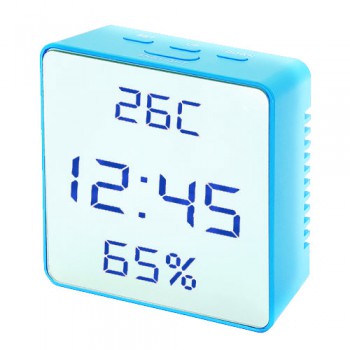 Годинник мережевий VST-887Y-5, блакитний, температура, вологість, USB