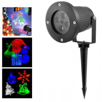 Светодиодный лазерный проектор 326-2, 12 изображений, дом+улица, 2 кронштейна, Waterproof