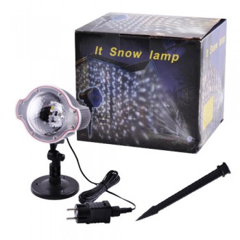 Світлодіодний лазерний проектор Star Shower Snow 809-white, будинок + вулиця, 2 кронштейни, Waterproof