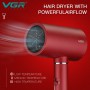 Фен професійний VGR V-431 RED, 2 рівні обдування, 2 рівні температури, насадка-концентратор