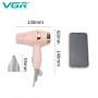 Фен складаний VGR V-432 PINK, 3 рівні обдування, низький рівень шуму, 1000 Вт