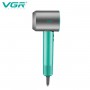 Фен професійний VGR V-440 GREEN, 3 рівні обдування, 3 рівні температури, 110000 RPM, 3 насадки
