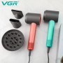 Фен професійний VGR V-440 GREEN, 3 рівні обдування, 3 рівні температури, 110000 RPM, 3 насадки