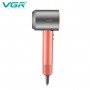 Фен професійний VGR V-440 PINK, 3 рівні обдування, 3 рівні температури, 110000 RPM, 3 насадки