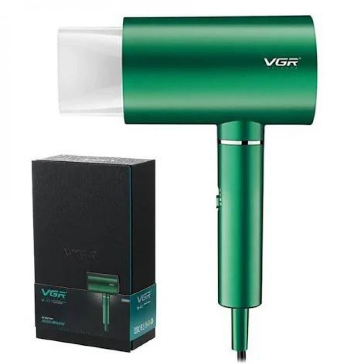 Фен професійний VGR V-431 GREEN, 2 рівні обдування, 2 рівні температури, насадка-концентратор