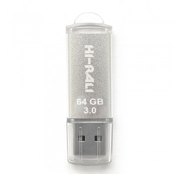 Накопичувач 3.0 USB 64GB Hi-Rali Rocket серiя срібло