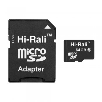 Карта пам'яти microSDHC 64GB class 10 Hi-Rali (с адаптером)