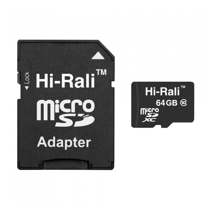 Карта пам'яти microSDHC 64GB class 10 Hi-Rali (с адаптером)