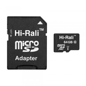 Карта пам'яти microSDXC (UHS-1) 64GB class 10 Hi-Rali (з адаптером)