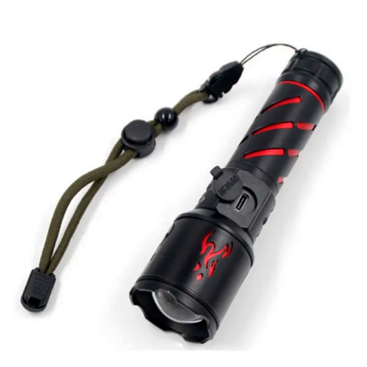 Фонарь XQ- S59-GT, 1x18650, ЗУ Type-C, zoom, Box