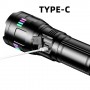 Фонарь NIGHT VISION FLUORESCENCE G01-PM50-TG, индикация заряда, 4x18650, ЗУ Type-C, zoom, Box