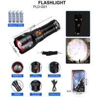 Ліхтар NIGHT VISION FLUORESCENCE G01-PM50-TG, індикація заряду, 4x18650, ЗУ Type-C, zoom, Box