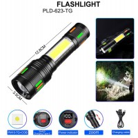 Ліхтар NIGHT VISION FLUORESCENCE 623-TG+COB, Li-Ion аккум., ЗУ Type-C, індикація заряду, zoom