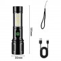 Ліхтар PLD-603 WHITE LASER LED PM10-TG+18SMD (white+red), Li-Ion акумулятор, індикація заряду, ЗУ Type-C, zoom, Box