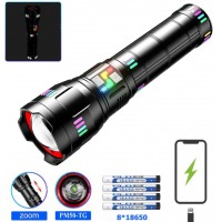 Ліхтар NIGHT VISION FLUORESCENCE KEZU G02-WHITE LASER LED PM60-TG, 8x18650 3.7V, power bank, ЗУ Type-C, zoom