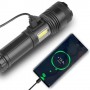 Ліхтар PLD-P815 WHITE LASER LED PM10-TG+COB(white+red),1х18650, power bank, індикація заряду, ЗУ Type-C, zoom, Box