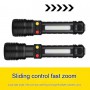 Фонарь PLD-H005-3PM10-TG(white+yellow+red)+14SMD, Li-Ion аккум., индикация заряда, ЗУ Type-C, zoom, Box