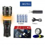 Ліхтар NIGHT VISION FLUORESCENCE AK178-1-WHITE LASER LED PM60-TG+COB, 4x18650, power bank, ЗУ Type-C, zoom, 5 фільтрів