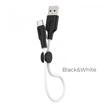 Кабель Hoco X-series X21 Plus Silicone charging cable for Type-C(L=0.25M), Black and White