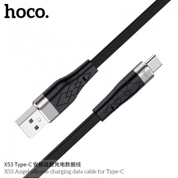 Кабель Hoco X-series X53 Angel silicone charging data cable for Type-C (L=1M), Black