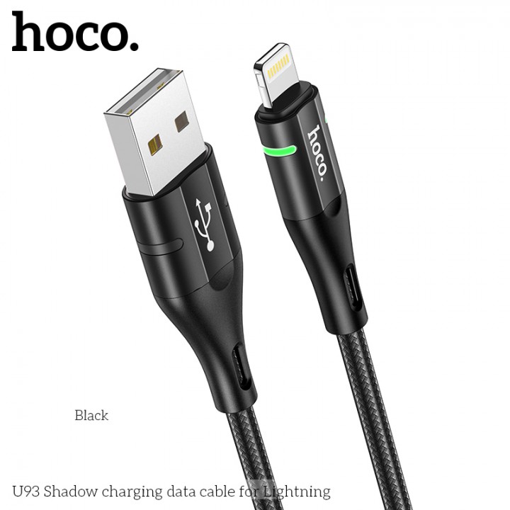 Кабель Hoco U-series U93 Shadow charging data cable for iP (L=1.2M), Black
