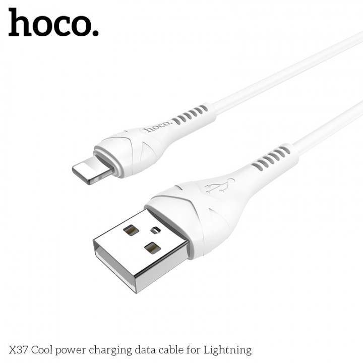 Кабель Hoco X-series X37 Cool power charging data cable for iP (L=1M), White