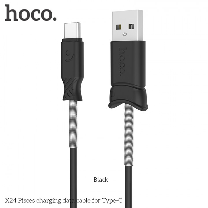 Кабель Hoco X-series X24 Pisces charging data cable for Type-C (L=1M), Black