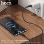 Кабель Hoco X-series X90 Cool 60W silicone charging data cable for Type-C to Type-C (L=1M), Black