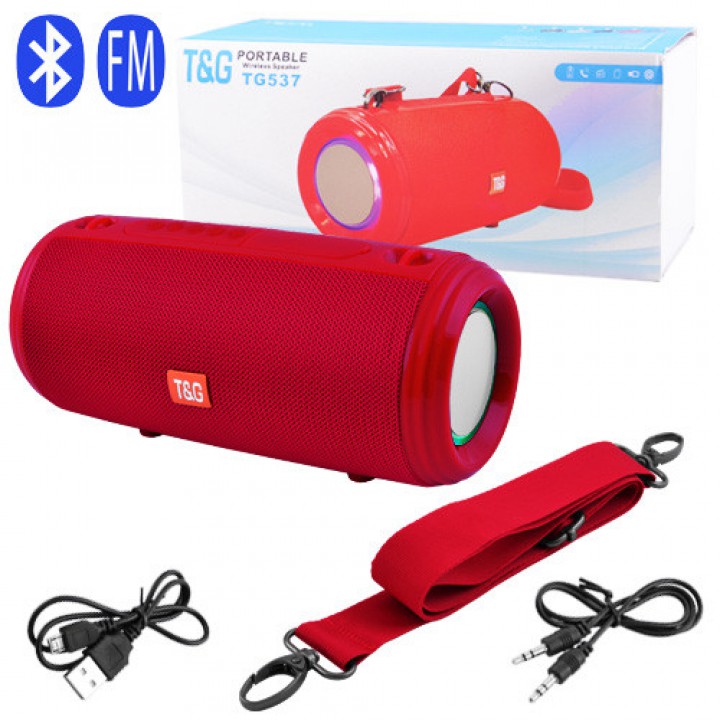 Bluetooth-колонка TG537, speakerphone, радіо, red