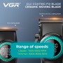 Комплект VGR STEPLERSS PRO 3 IN 1 BLACK, машинка для стрижки (Clipper), тример, шейвер