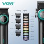 Комплект VGR STEPLERSS PRO 3 IN 1 BLACK, машинка для стрижки (Clipper), тример, шейвер