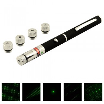 Ліхтар-лазер зелений 803-5, 2xAAA5, 5 насадок, оксамитова коробка