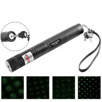 Ліхтар лазер зелений JD-303+1насадка зоряне небо, 1x18650, ключ блокування, ЗУ 220V